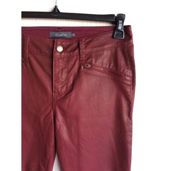 Level 99 Coated Red Jeans - 28 - Picture 2 of 11